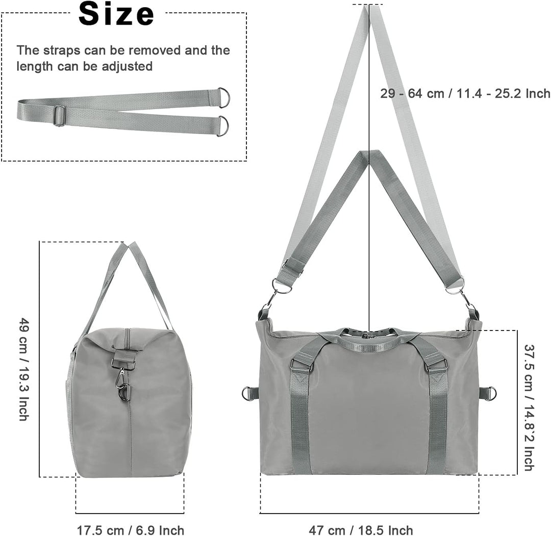 Reisetasche Herren Gross Weekender Sporttasche Damen Wasserdicht Gym Bag Leichte Handgepäck Tasche F
