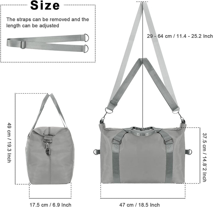 Reisetasche Herren Gross Weekender Sporttasche Damen Wasserdicht Gym Bag Leichte Handgepäck Tasche F