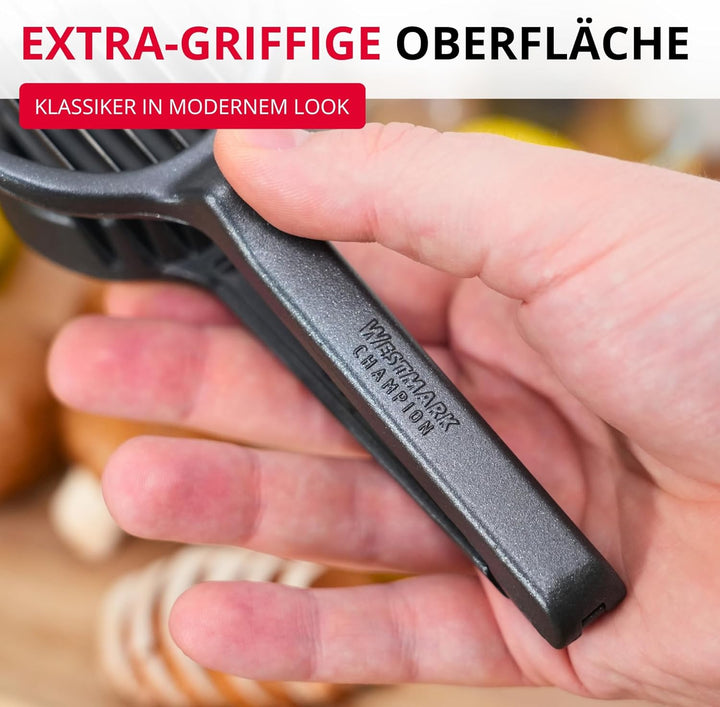 Westmark Obst- & Pilzschneider Champion Black Edition – Präziser Scheibenschneider für Champignons,
