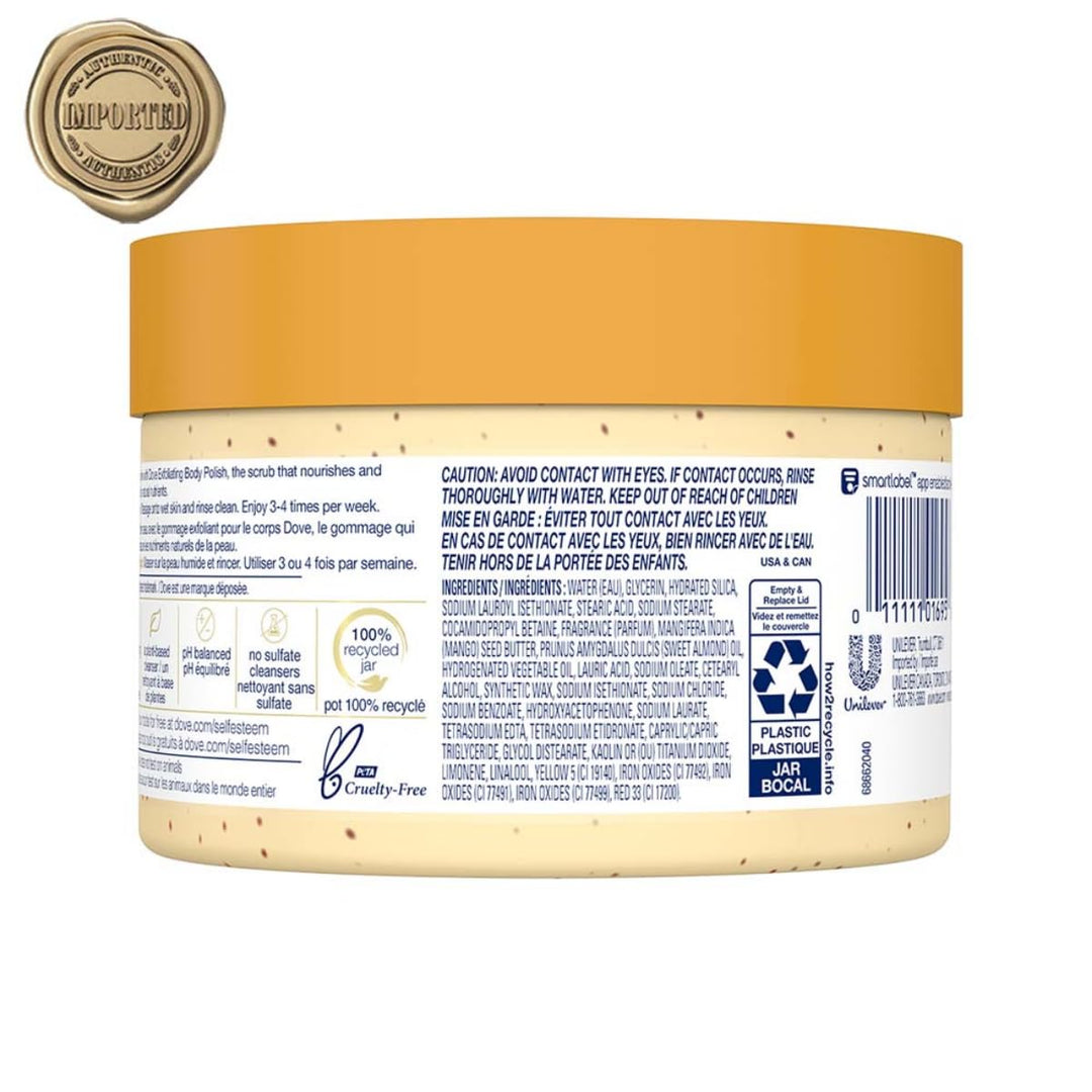 Dove Peeling-Peeling-Körperpolitur, Mandel und Mangobutter, 310 ml