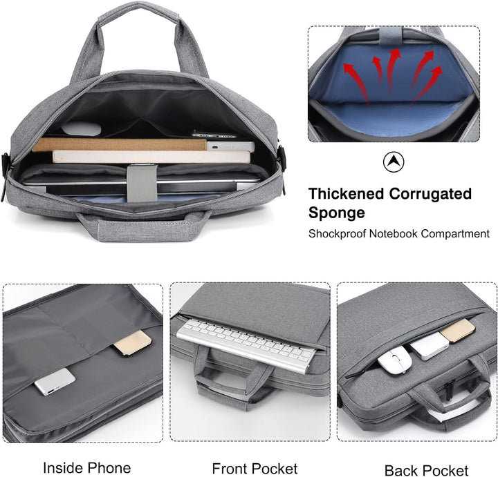 FANDARE Laptoptasche 15,6 Zoll Notebooktasche Herren Damen Aktentasche Umhängetasche Schultertasche
