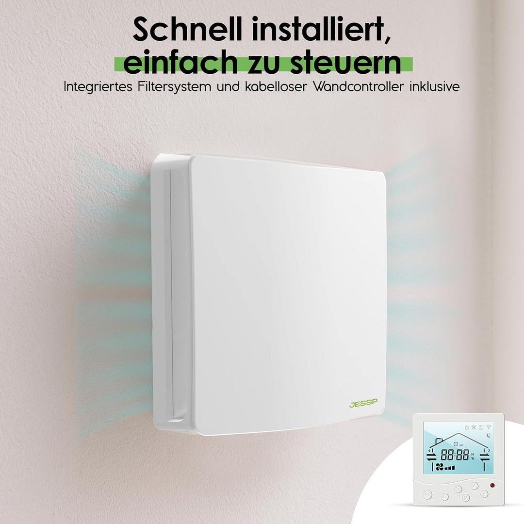 Eco Smart DZ Easy+ Wohnraumlüftung inkl. Controller – 97% Wärmerückgewinnung, luftfeuchtegesteuert,