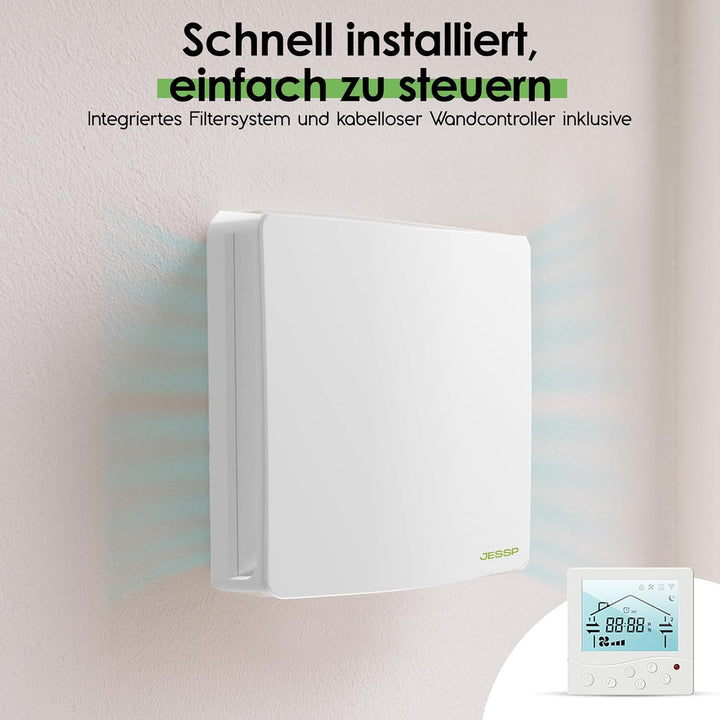 Eco Smart DZ Easy+ Wohnraumlüftung inkl. Controller – 97% Wärmerückgewinnung, luftfeuchtegesteuert,