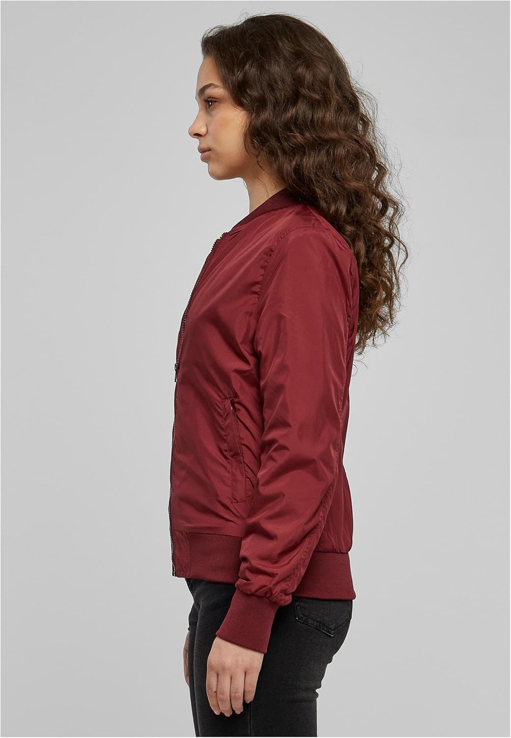 Urban Classics Damen Ladies Light Bomber Jacket XS Burgundy, XS Burgundy