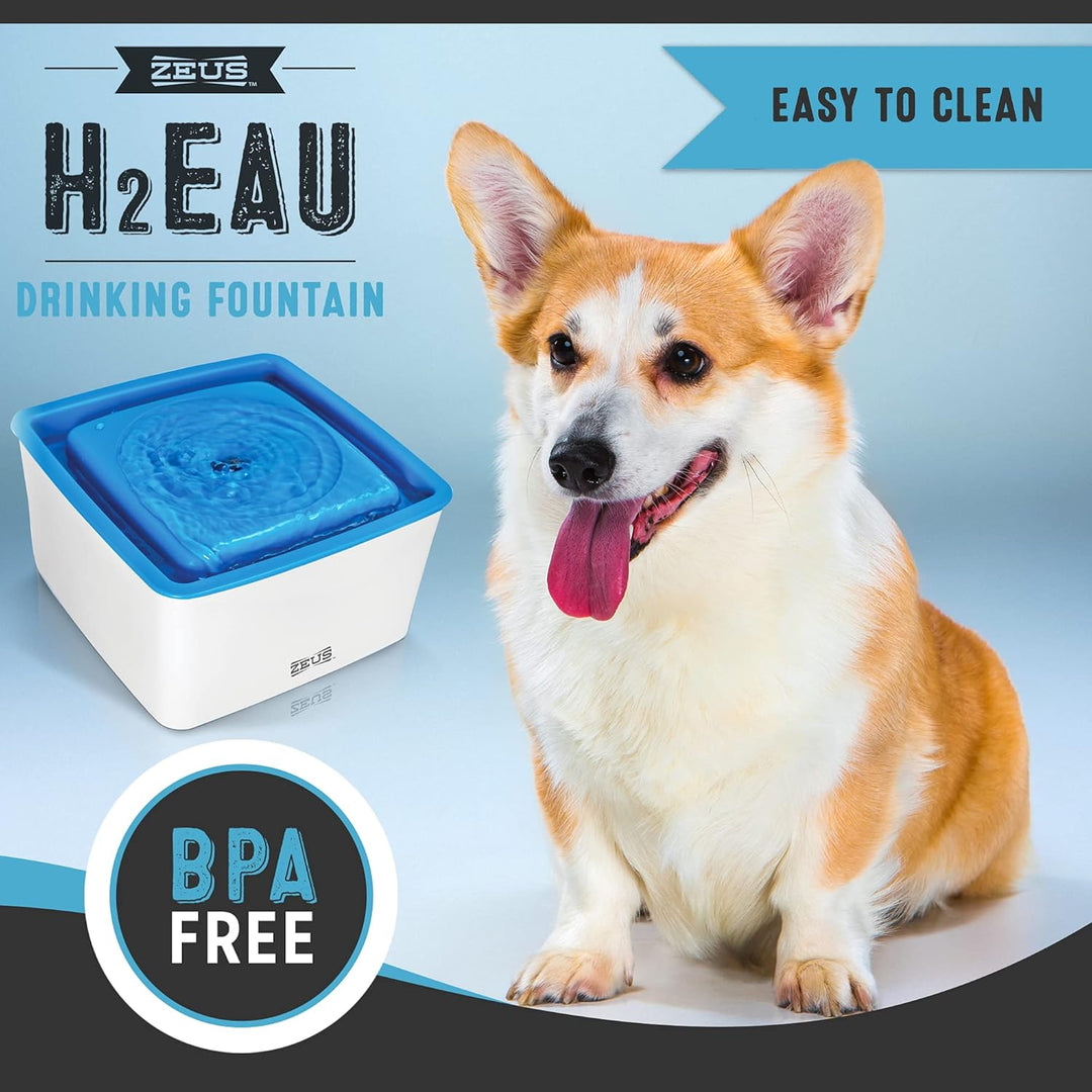 Zeus Trinkbrunnen für Hunde, weiss/blau, 1,5L Trinkbrunnen 1,5L, Trinkbrunnen 1,5L