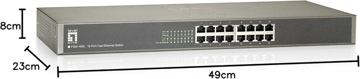 LevelOne FSW-1650 Switch, 48,3 cm, 16-Port