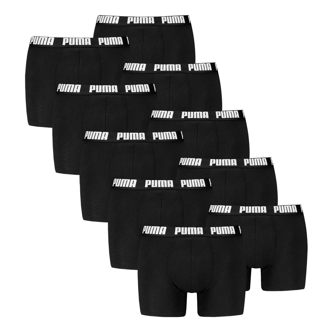 PUMA Herren Boxershorts Unterwäsche (10 Stück) S -001 Black / Black, S -001 Black / Black