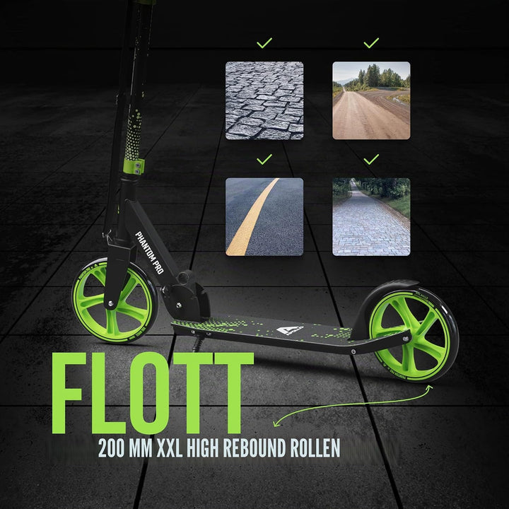 Apollo XXL Wheel Scooter - Phantom Pro Cityroller | Klappbarer City Roller für Kinder | Höhenverstel