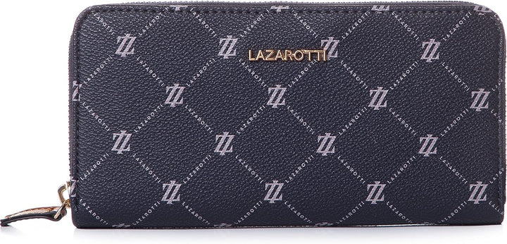 Lazarotti Palermo Geldbörse Damen | Geldbeutel mit Reissverschluss | grosses Portemonnaie 19,5 cm Bl