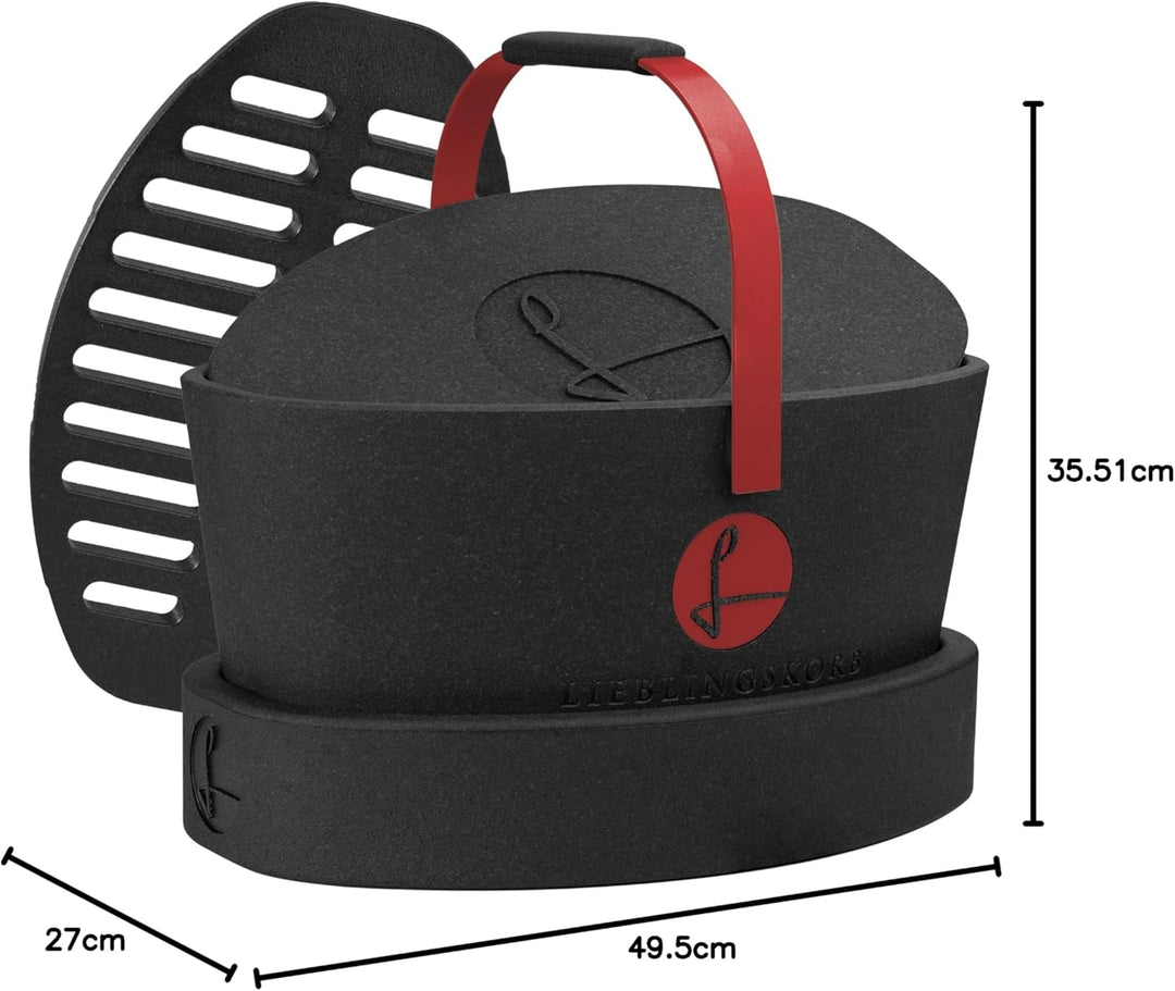 LIEBLINGSKORB Original black weinrot - inkl. Deckel, Einlegeboden und Transportring - ultraleichter,