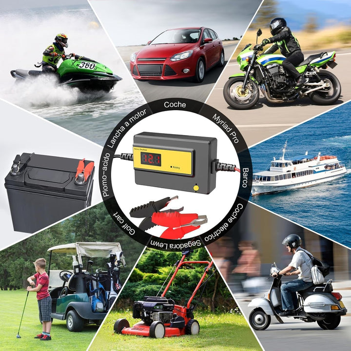 Automatischer Batterie-Desulfator-Wartungsgerät für Gel-, AGM-, SLA-Blei-Säure-Batterien für Autos,