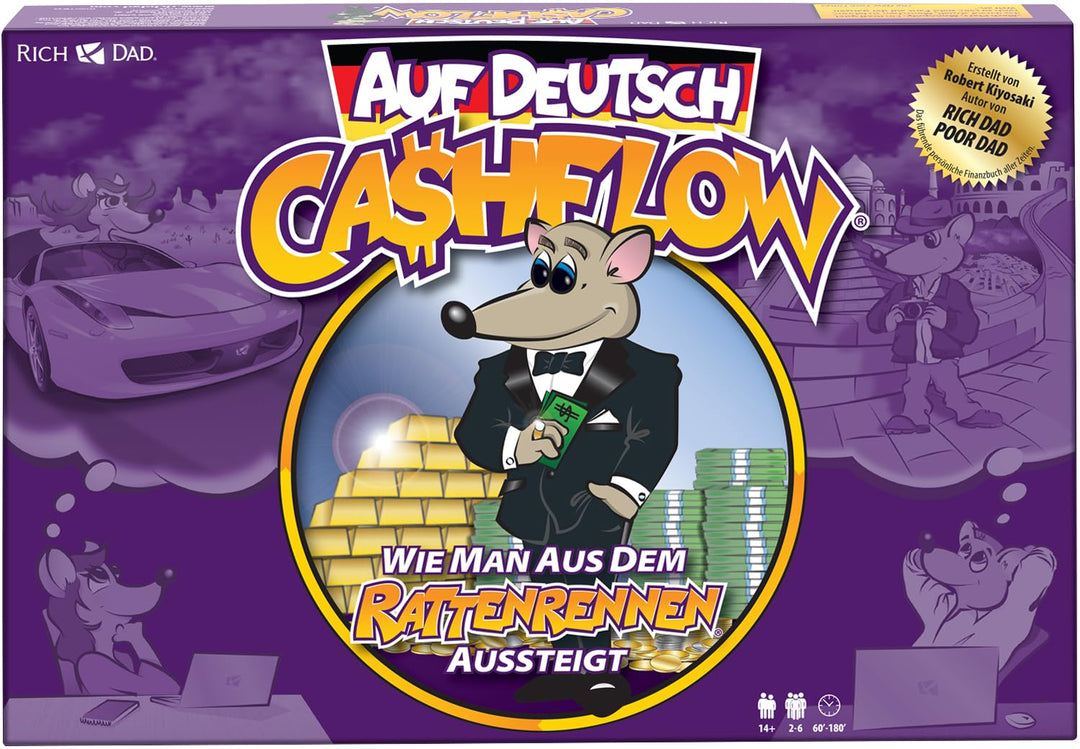 Rich Dad CASHFLOW Bildungsspiel von Robert Kiyosaki für Familiäre Finanzkompetenz, Geschäftsaufbau,