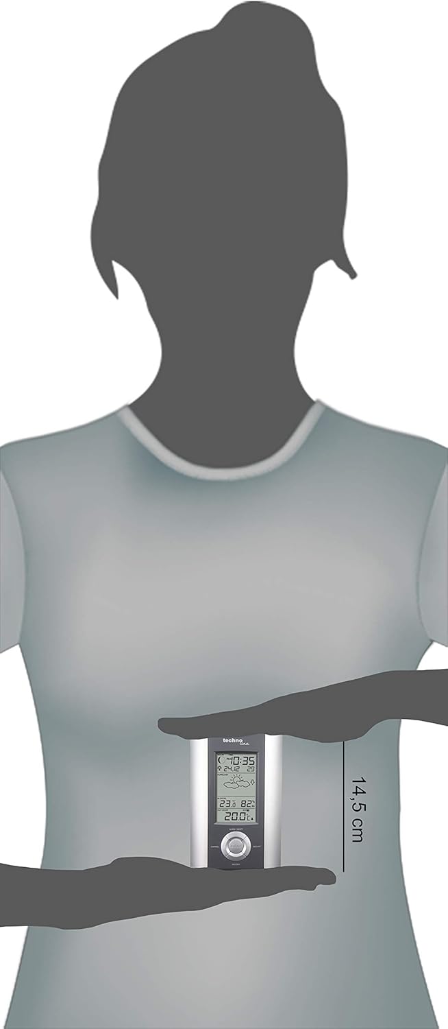 Technoline Wetterstation WS 6710, Grau, 2-teilig bestehend aus Station und Sensor