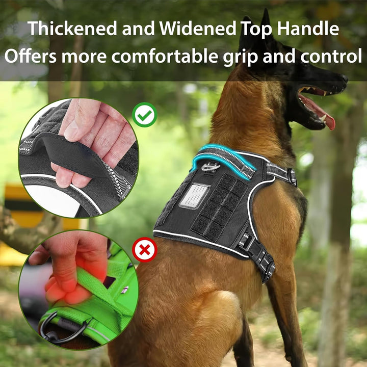 HEELE Hundegeschirr, Metall Taktisches Geschirr, Taktische Hundeweste, Service Hundegeschirr, MOLLE