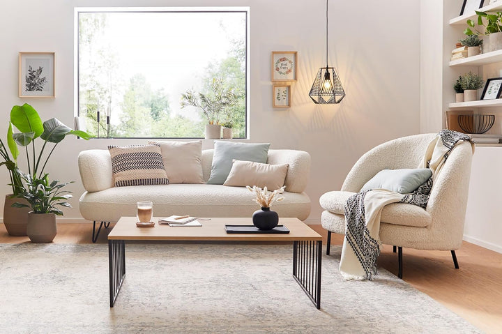 EGLO LIVING Decke Longlac, Kuscheldecke im Industrial Design, Wolldecke für Couch, Sofadecke aus Bau