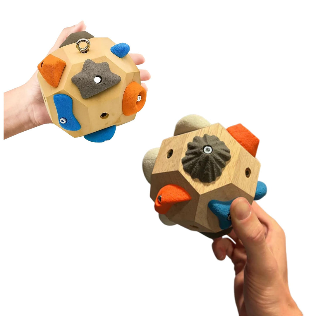 Handgefertigter 3D-Boulder-Block mit 12 Harzhaltern – Holz-Fingergriff-Trainer mit Canvas-Tasche & B