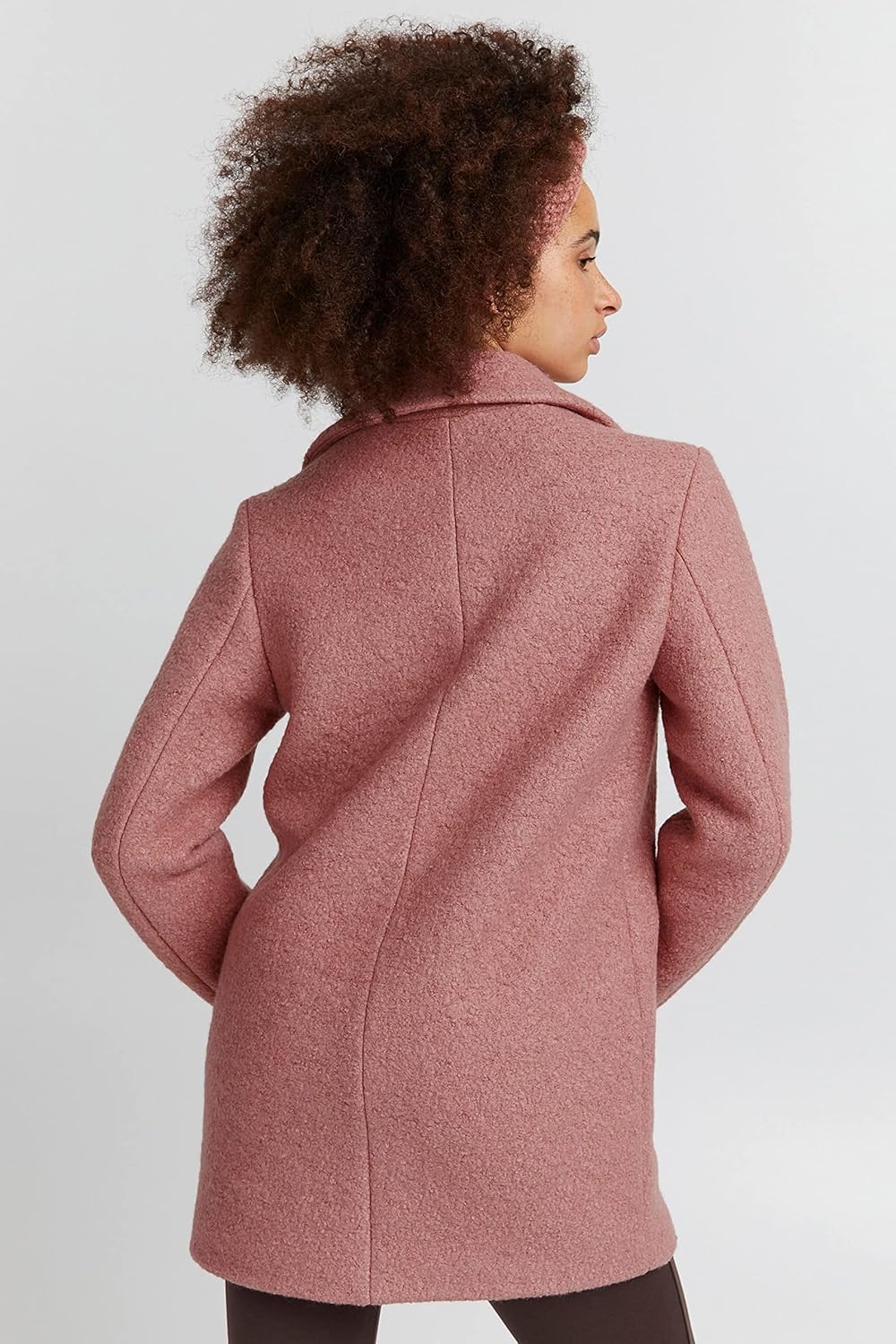 ICHI IHSTIPA JA Damen Wintermantel Wollmantel Winterjacke Kurzmantel mit Druckknöpfen und Reverskrag