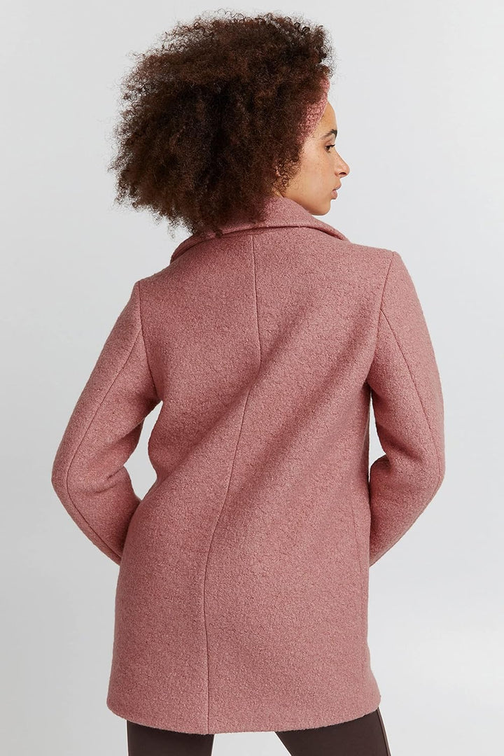 ICHI IHSTIPA JA Damen Wintermantel Wollmantel Winterjacke Kurzmantel mit Druckknöpfen und Reverskrag