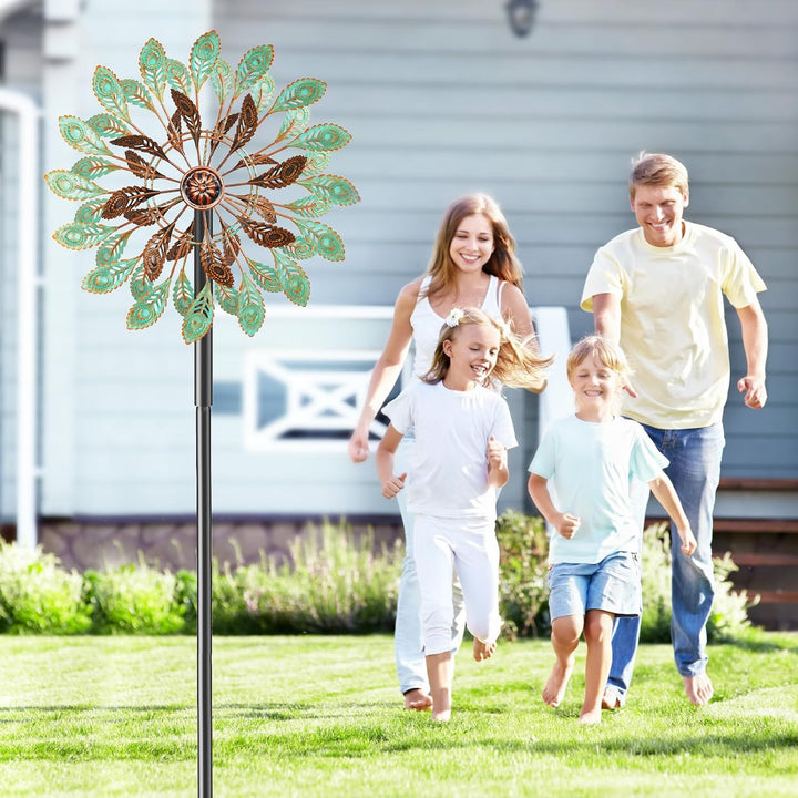 Metall Windrad Garten Dekoration in Retro-Farben - Windspiele für Garten, Rasen und Terrasse, Windsk