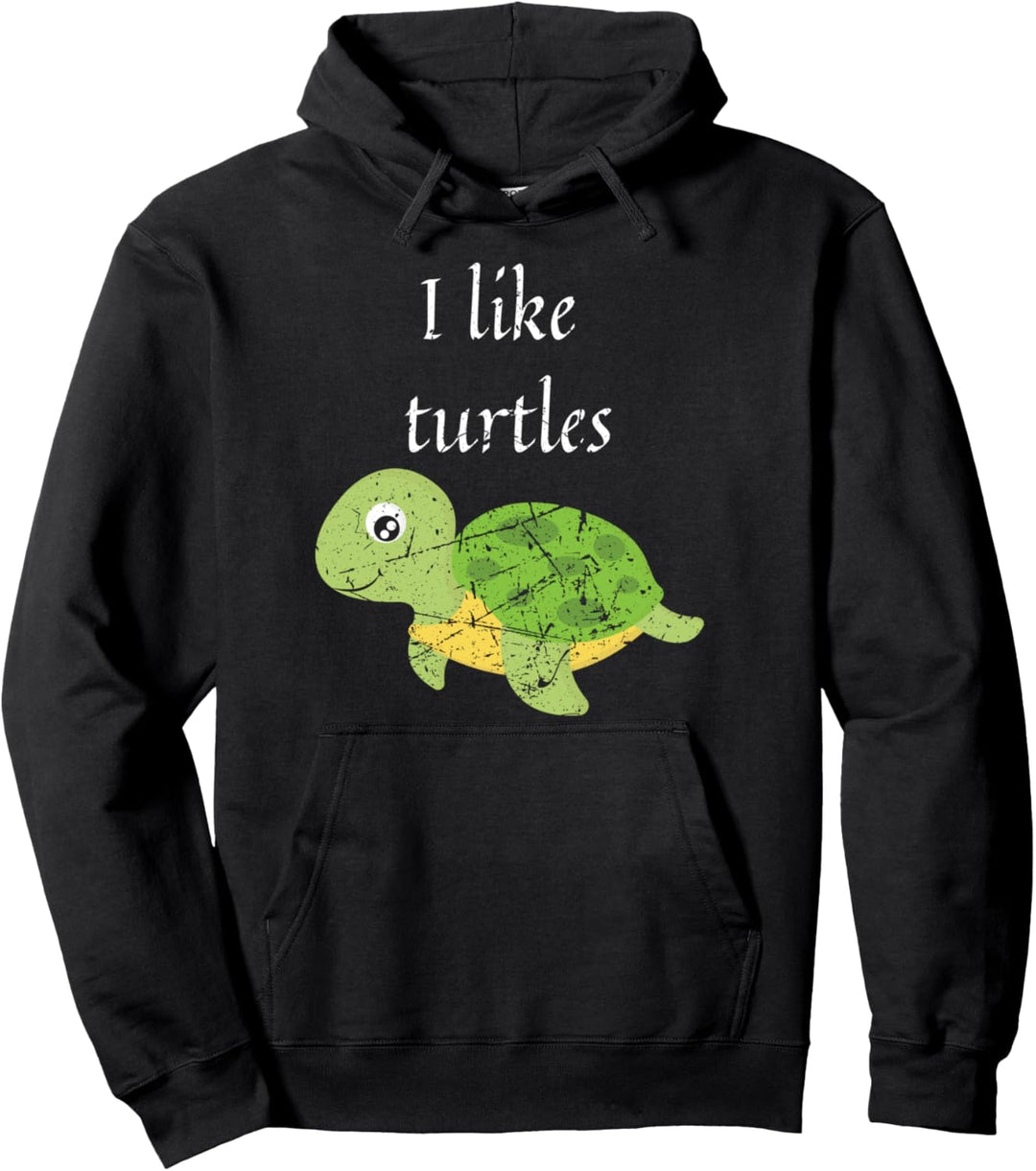 Sea Animal Turtle Ich mag Turtles Reptile Distressed Design Pullover Hoodie