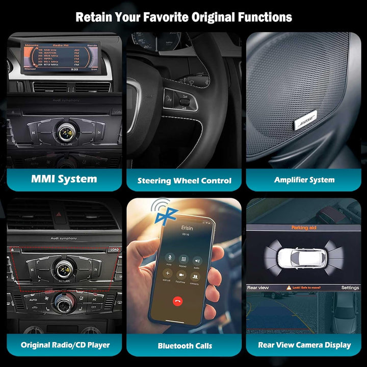 Erisin 10.25" 8-Kern 4GB RAM+64GB ROM Android 12 Autoradio GPS Navi für Audi A4/A5/B8/S4/S5 (2009-20