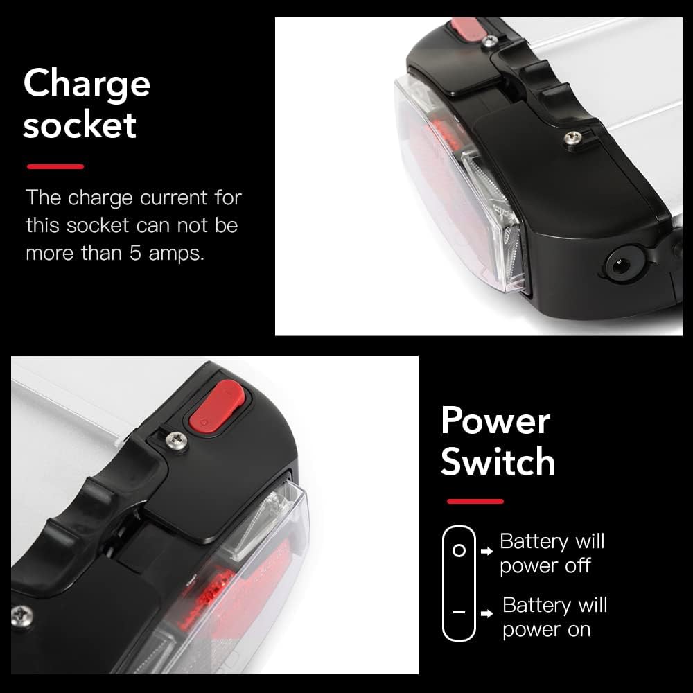 SEASON Gepäckträger Ebike Akku - 36V 13Ah 14.5Ah 15.6Ah 17.4Ah / 48V - 10.4Ah Lithinum-Ionen Batteri