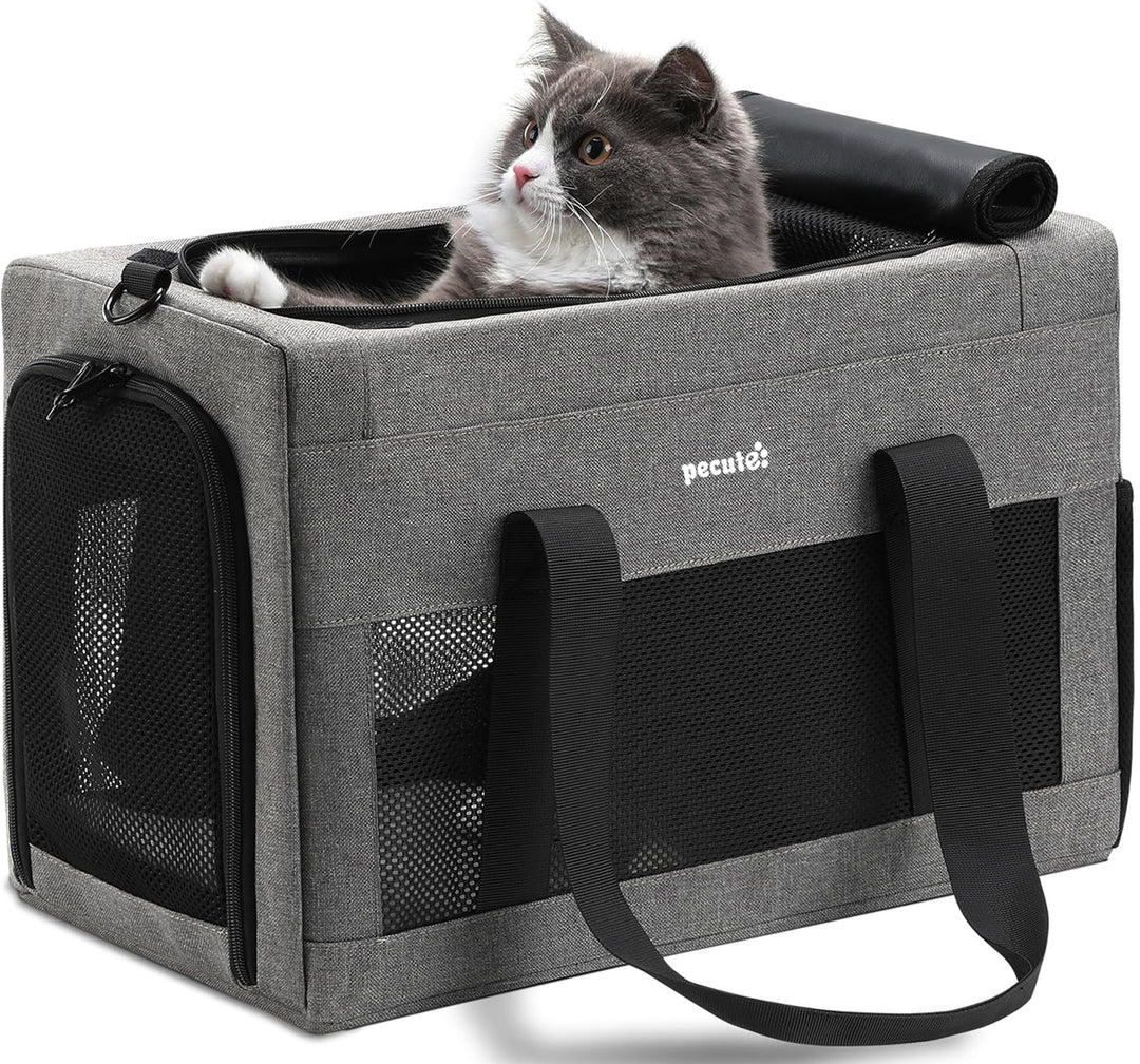 pecute Katzentasche Transporttasche Flugtasche Stabiler Halt Haustier Tragetasche, Transportbox Katz