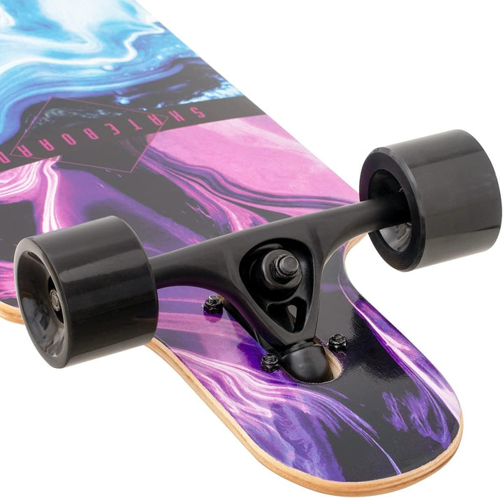Longboard, 8-lagigem Ahornholz Cruiser komplettes Skateboard,Longboards für mädchen Erwachsene jung
