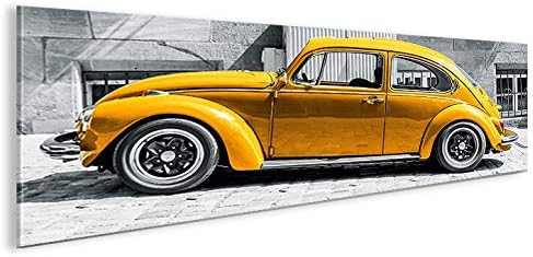 islandburner Bild Bilder auf Leinwand Käfer Kult Auto Beetle Panorama XXL Poster Leinwandbild Wandbi