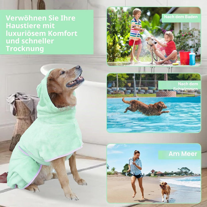 Haustier-Bademantel für Hunde und Katzen, saugfähig, schnell trocknend, niedliches Hunde-Badetuch, K