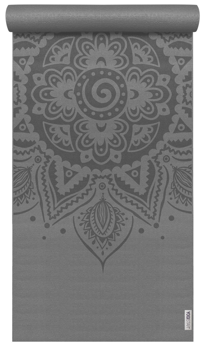 Yogistar Yogamatte yogimat® Basic - Art Collection - Spiral Mandala 183 x 61 x 0.4 cm, Graphit