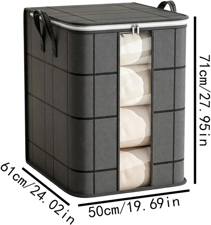 Spacious Moving Storage Bag - Zippered Foldable Closet Organizer Box Extra large, Extra large