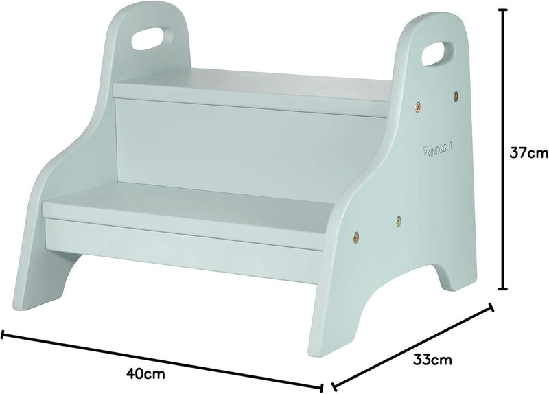 Kindsgut Holztritt, Tritt-Hocker mit 2 Stufen ideal für Kinder, dezente Farben und hochwertige Quali