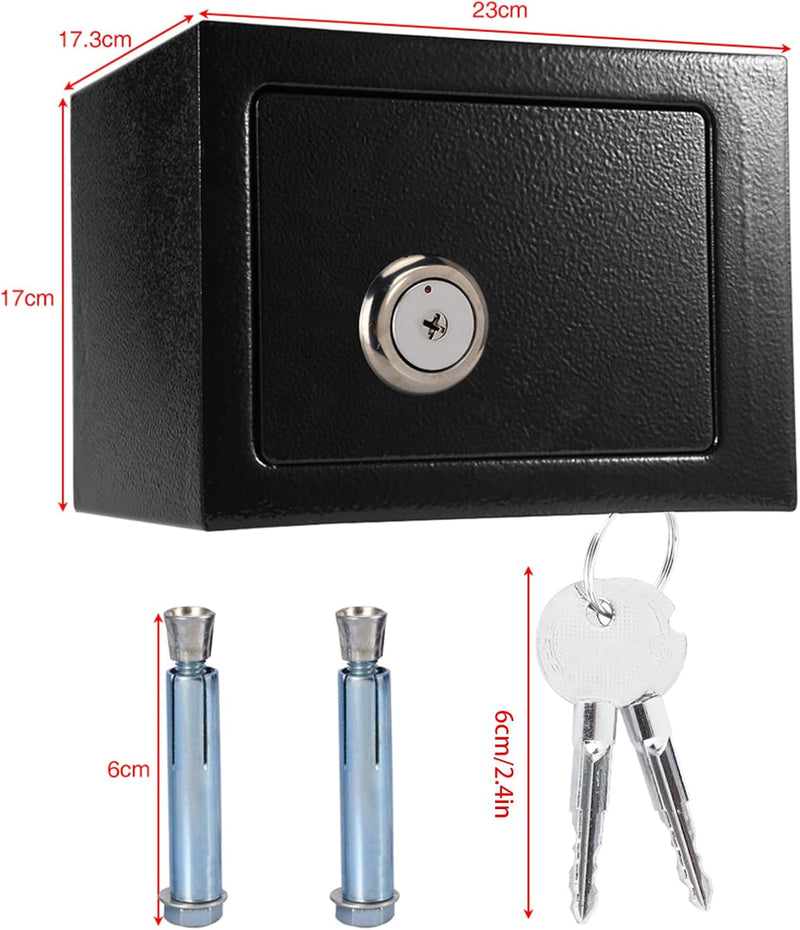 Tresor Möbeltresor mit Schlüssel Geldkassette Abschliessbar Mini Safe Geldschrank Boden-Wandtresor W