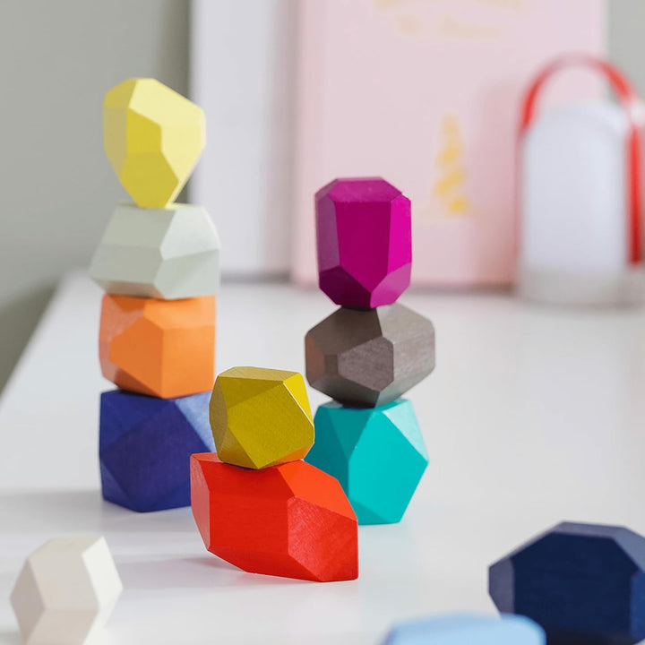Remember Stapelspiel 'Torrino' für Kinder - Holzspielzeug Bunte Stapelsteine, Lernspiel für Koordina
