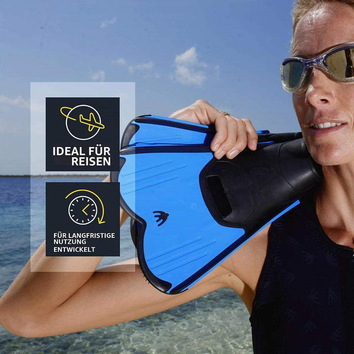 Cressi Light Fins-Kurze Flossen Zum Schnorcheln Schwimmen, Wassertraining, Verfügbar für 31/32 Blau/