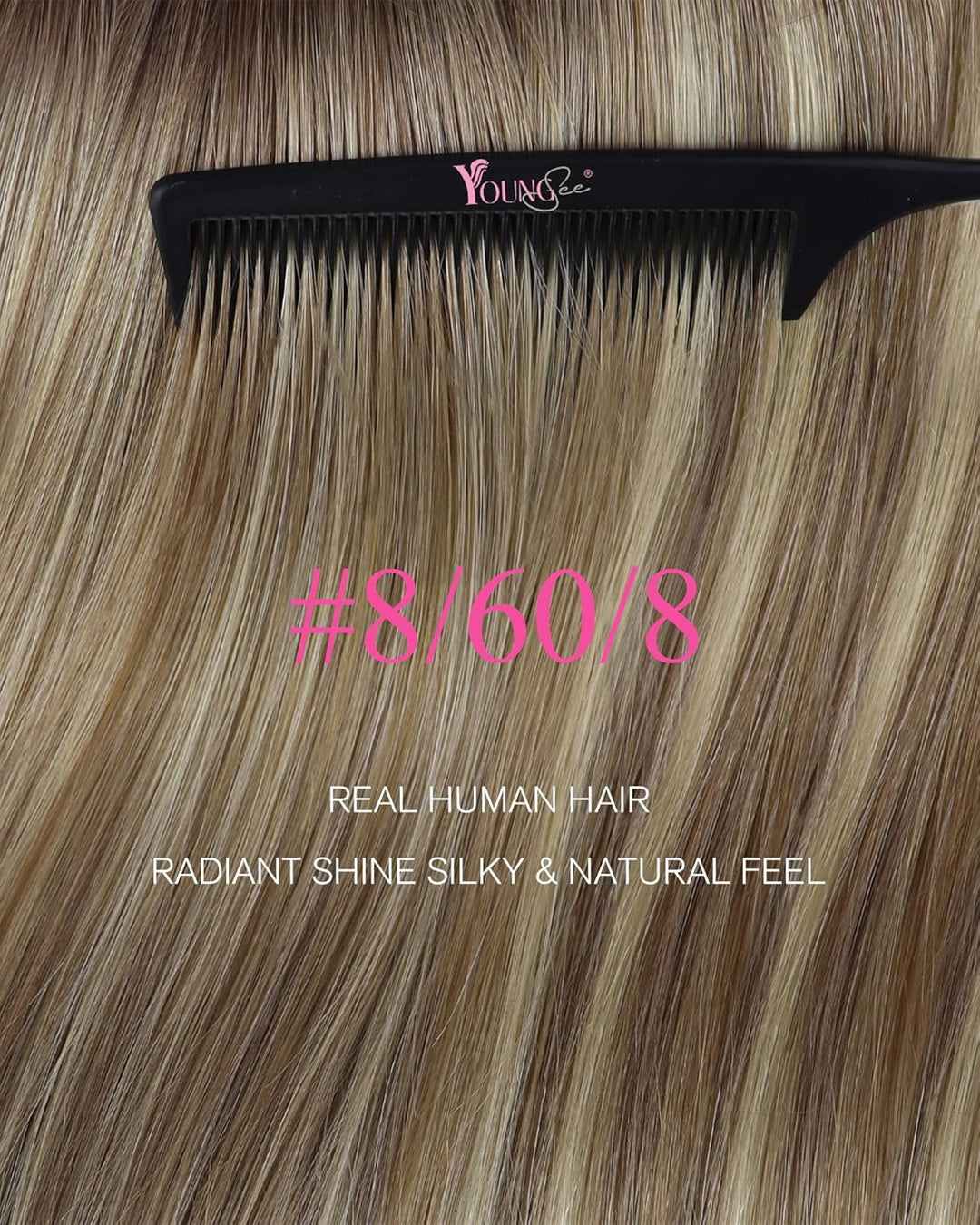 YoungSee Tape Extensions Echthaar Ombre 30 cm Echthaar Extensions Tape Ombre Tape in Haarverlangerun