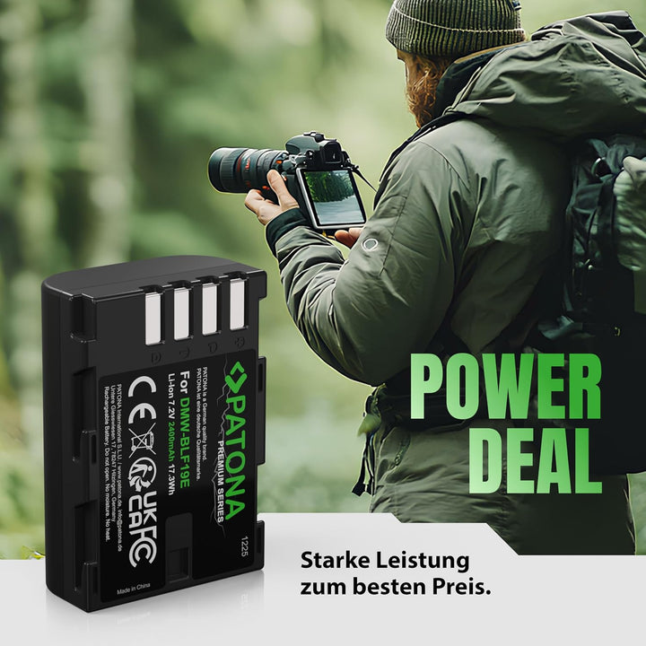 PATONA Premium DMW-BLF19 E Akku 2400mAh Ersatzakku kompatibel mit Panasonic Lumix DC-G9 G9L G9EG G9L