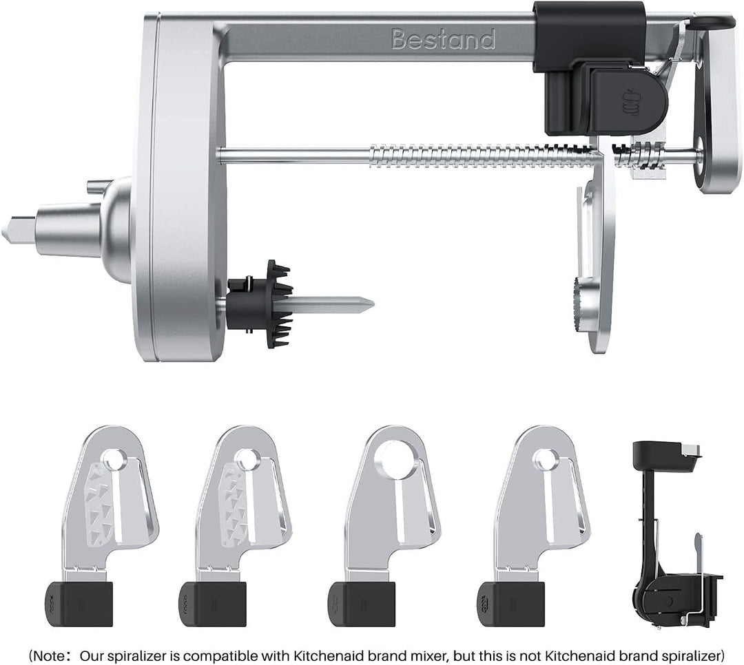 Bestand Spiralschneider-Aufsatz (5 Klingen) kompatibel mit KitchenAid Standmixer, kommt mit Schäler,