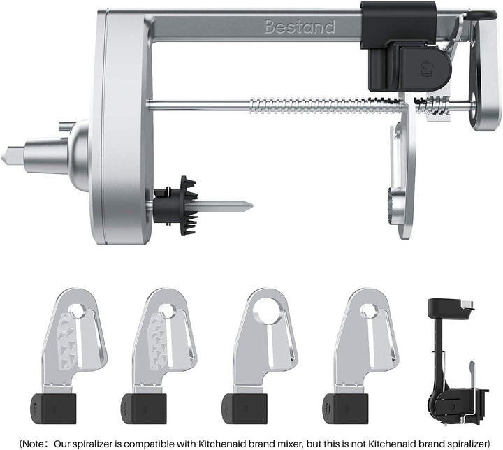 Bestand Spiralschneider-Aufsatz (5 Klingen) kompatibel mit KitchenAid Standmixer, kommt mit Schäler,