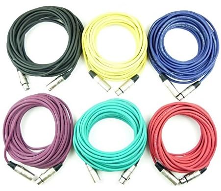 10 Sets Adam Hall Mikrofonkabel je 10 m in den Farben Rot, Gelb, Grün, Blau, Vilolett, Schwarz, XLR