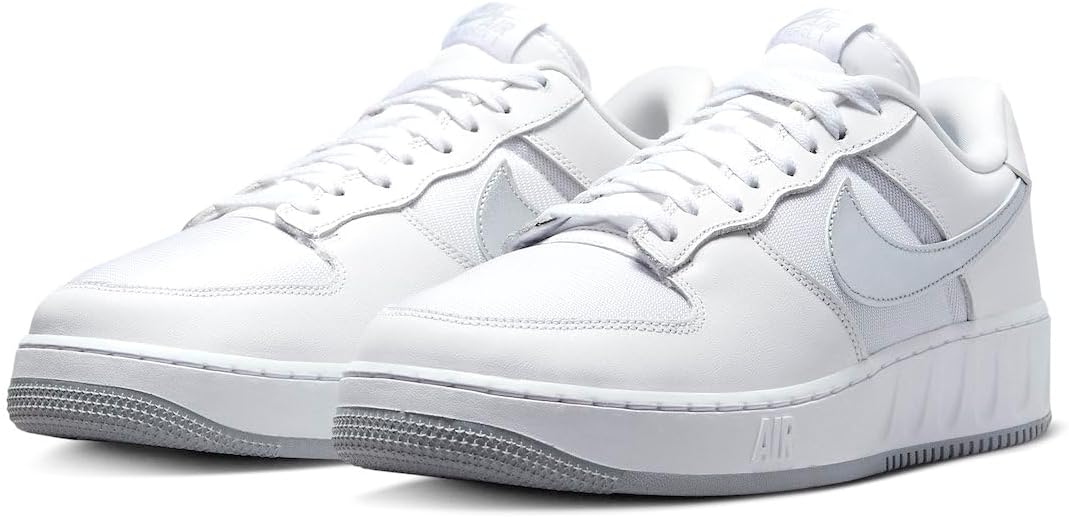 Nike Herren Air Force 1 '07 Fresh Sneaker 42.5 EU Weiss Silber Reines Platin, 42.5 EU Weiss Silber R
