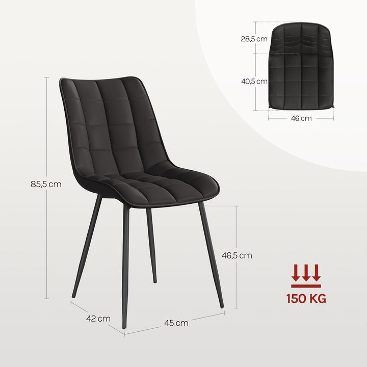 WOLTU Esszimmerstühle 2er Set, für Wohnzimmer Küche Esszimmer, Küchenstühle gepolstert mit Rückenleh