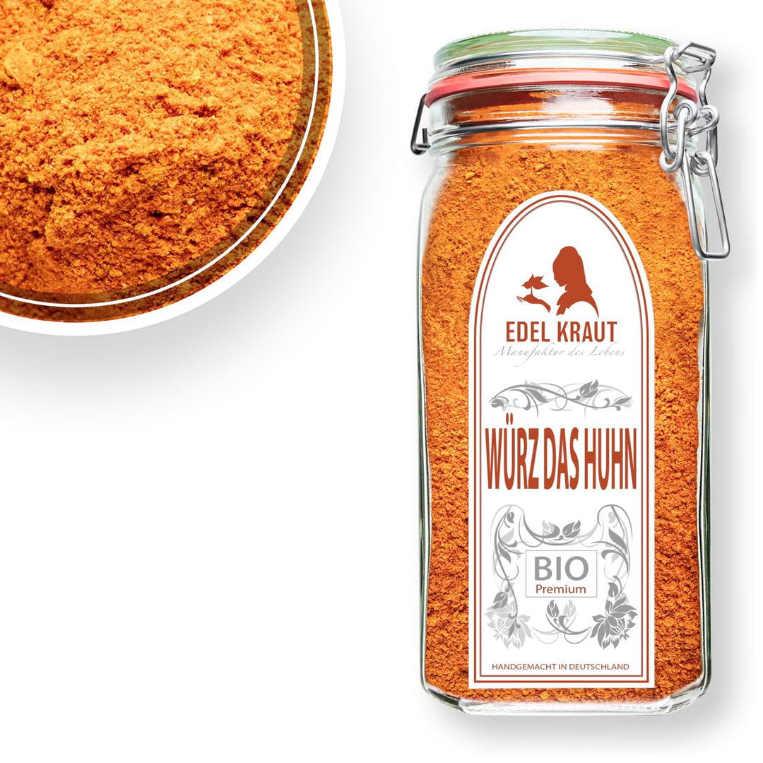 BIO Würz das Huhn Gewürzmischung 700g im Glas | EDEL KRAUT - 100% naturrein - Premium Gewürze & Gewü