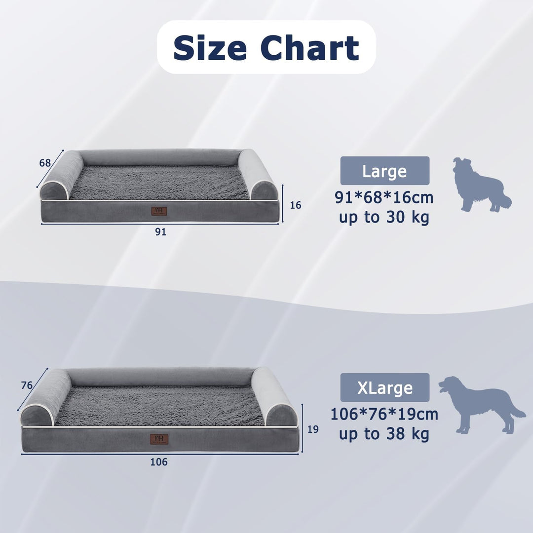 WESTERN HOME Orthopädisches Hundebett mittelgrosse Hunde hundesofa Hundecouch Bettchen mit Hoher Ran
