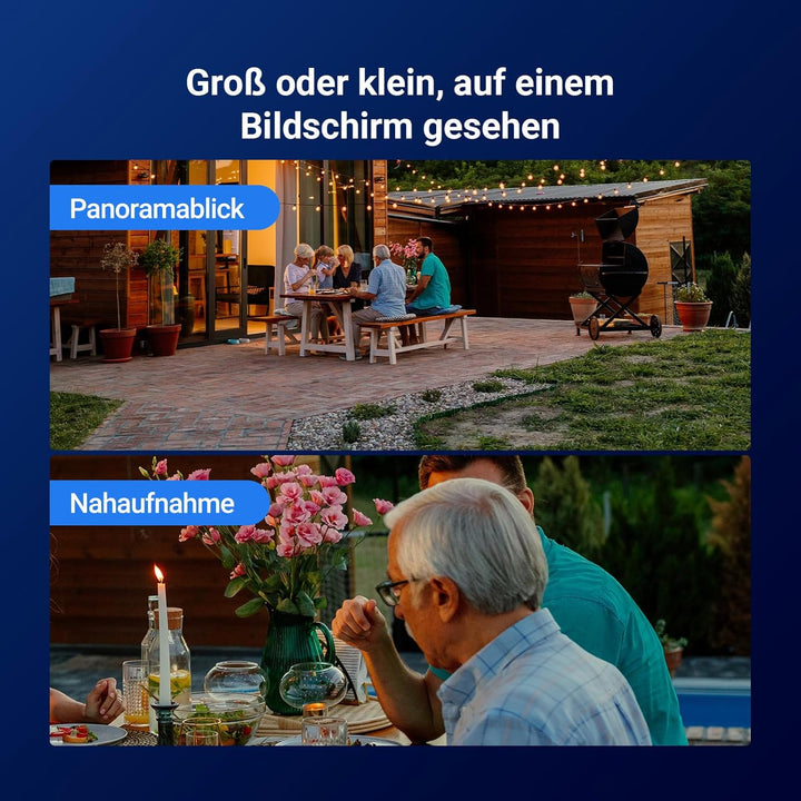 EZVIZ Wi-Fi 360° PTZ Überwachungskamera Aussen mit 3 * 4MP Objektiven, 12 Hybrid-Zoom, Auto-Zoom-Tra