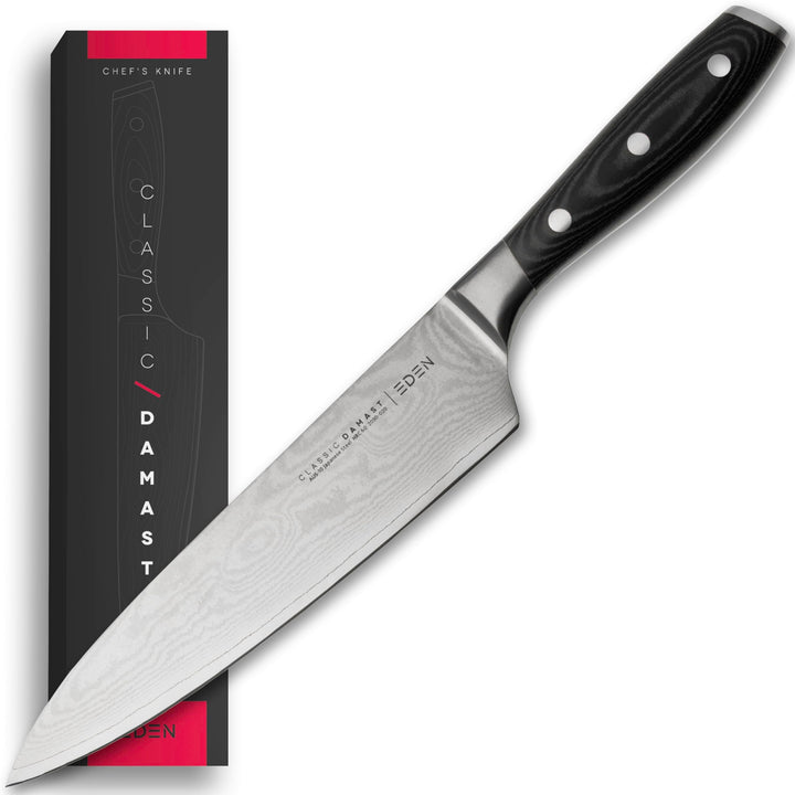 Eden Classic Damast Kochmesser 20 cm Küchenmesser EQ2030-020 Kochmesser für Gemüse, Früchte und Flei