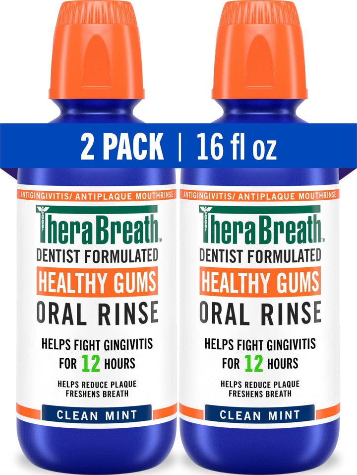 TheraBreath 24 Hour Healthy Gums Periodontist Formulated Oral Rinse, 16 Ounce (Pack of 2)