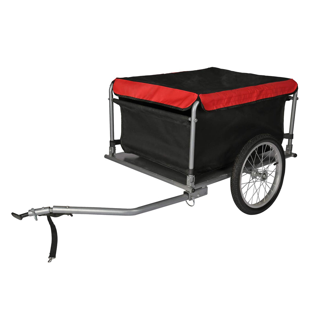 Wiltec Fahrrad Lastenanhänger bis 65 kg mit umklappbarer Deichsel & Schnellkupplung
