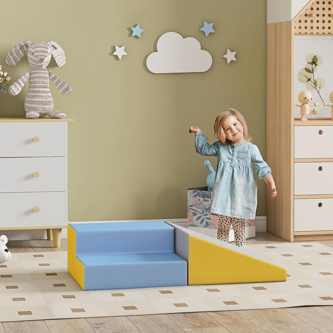 HOMCOM Baby-Motorik-Parcours, modular, Kletterspielzeug, Schaumstoff-Bausteine Lernspielzeug, 2 Ries